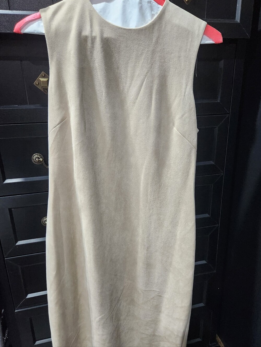 Antonio Melani Suede Sleeveless Shift Dress - Cream